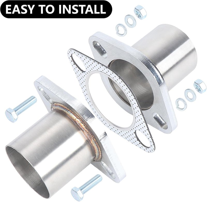 LCGP Exhaust Flange Repair Piping Kit 2.5" ID to 2.5" OD with Gasket and Bolt for Quick Fix Repair,304 Universal Stainless Steel Exhaust Flange Pipe - Image 4